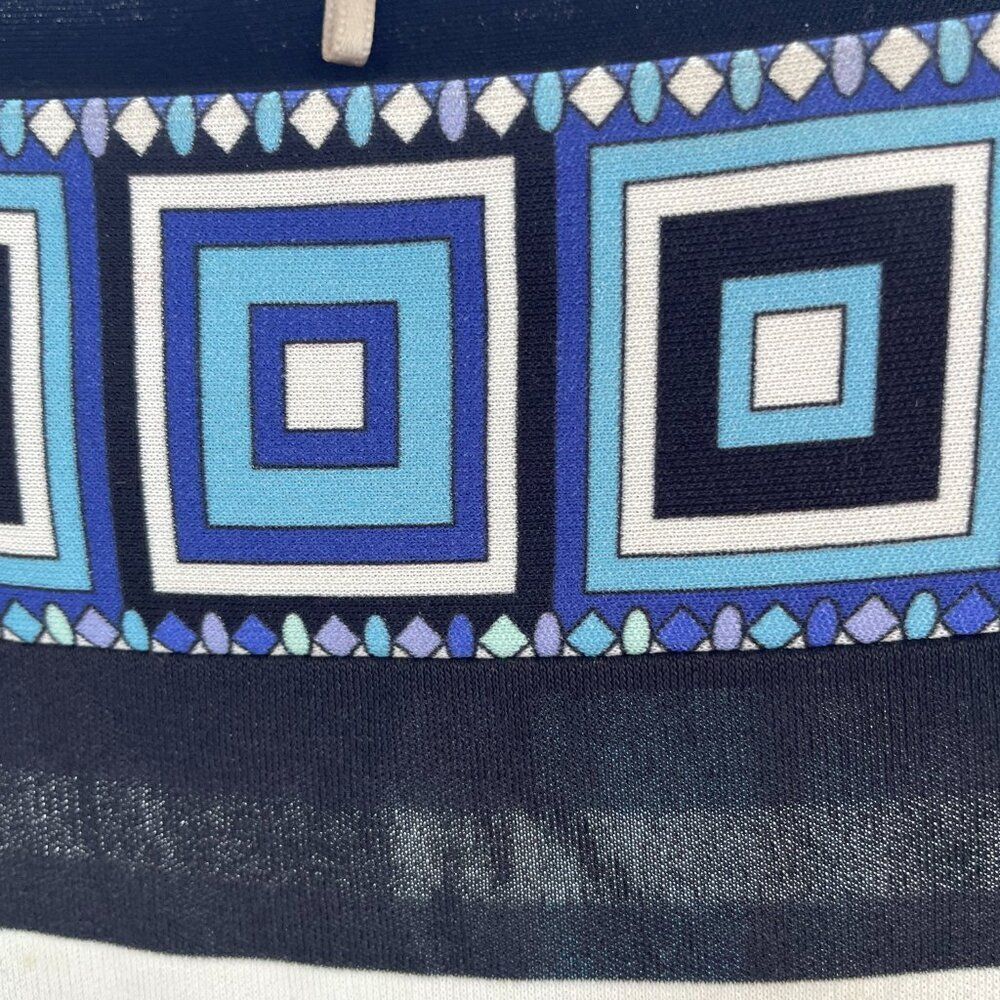 Emilio Pucci Silk Blend Square Neck Geometric Printed Top in Size 10 - Picture 5 of 11
